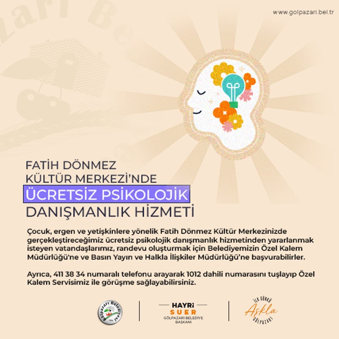 FATİH DÖNMEZ KÜLTÜR MERKEZİ’nde Ücretsiz Psikolojik Danışmanlık Hizmeti